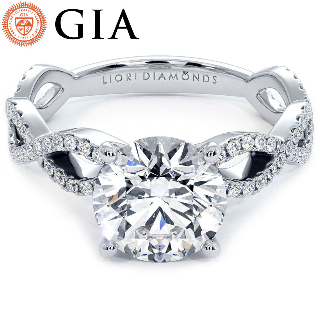 1.5 Carat Round Brilliant Petite Micropavé Infinity Twist