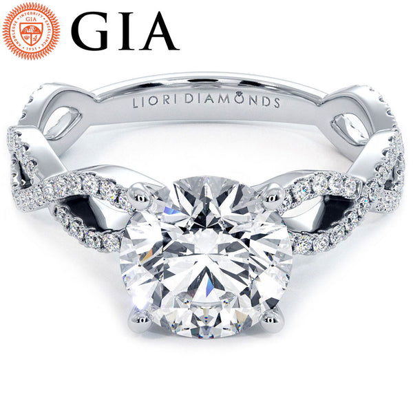 1.5 Carat Round Brilliant Petite Micropavé Infinity Twist