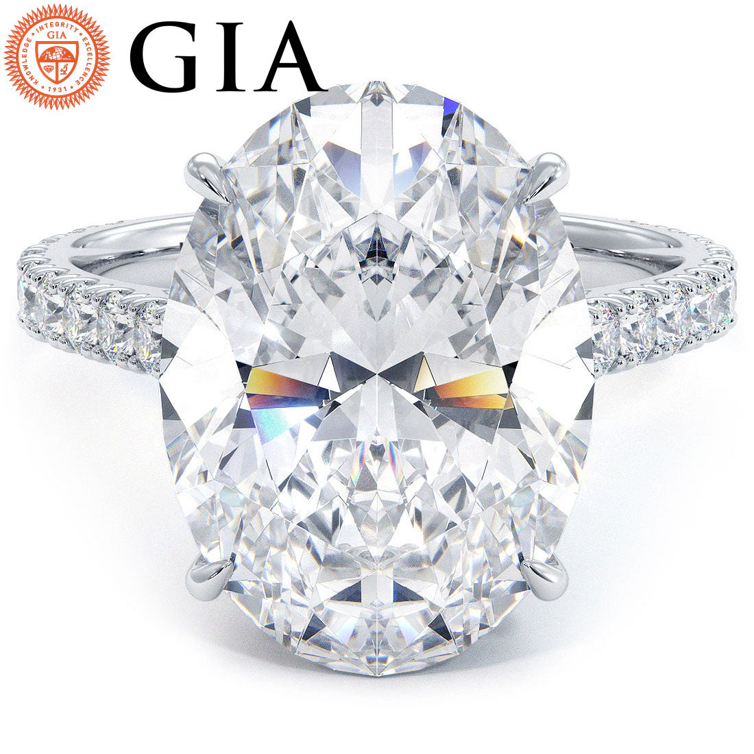 6 Carat Oval Cut Petite Micropavé