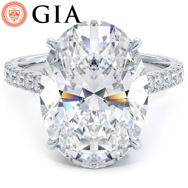 6 Carat Oval Cut Petite Micropavé