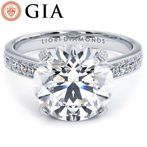 4 Carat Round Brilliant Micropavé Milgrain Basket