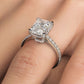 4.92ctw GIA Certified E-VVS2 Radiant Cut Petite Micro Prong Lab Grown Diamond Engagement Ring set in 14k White Gold