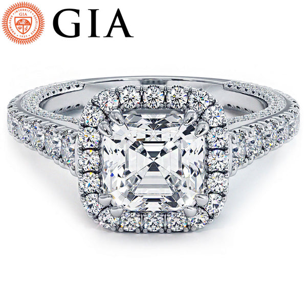 1.5 Carat Asscher Cut Micropavé Halo