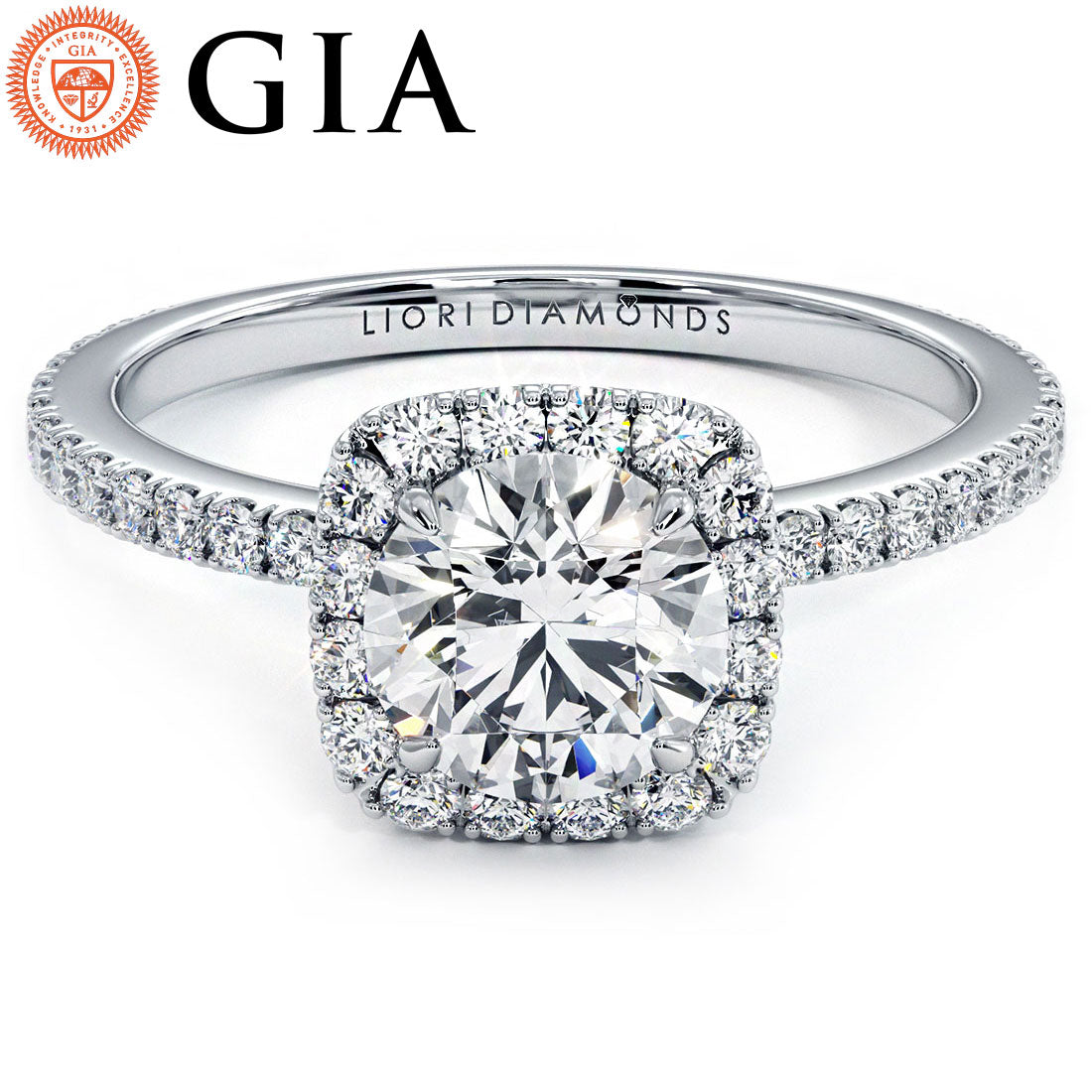 1 Carat Round Brilliant High Set Halo