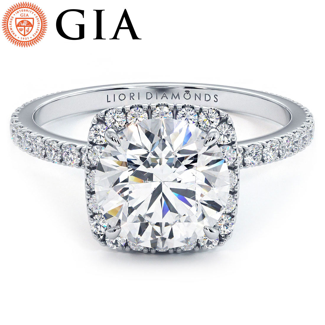 1.5 Carat Round Brilliant High Set Halo