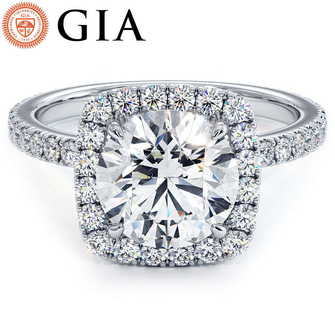 2 Carat Round Brilliant High Set Halo