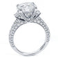 5.00ctw GIA Certified D-VS2 Round Brilliant Micropavé Three Stone Lab Grown Diamond Engagement Ring 14k White Gold