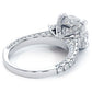 5.00ctw GIA Certified D-VS2 Round Brilliant Micropavé Three Stone Lab Grown Diamond Engagement Ring 14k White Gold