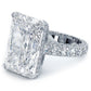 19.61ctw GIA Certified F-VVS2 Radiant Cut 3D Micropavé Cathedral Lab Grown Diamond Engagement Ring set in Platinum