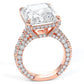 19.61ctw GIA Certified F-VVS2 Radiant Cut 3D Micropavé Cathedral Lab Grown Diamond Engagement Ring set in 14k Rose Gold