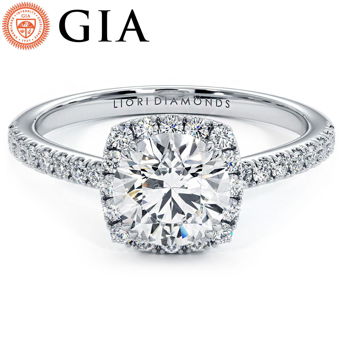 1 Carat Round Brilliant Micropavé Halo