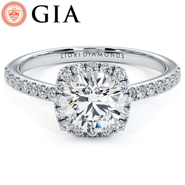 1 Carat Round Brilliant Micropavé Halo
