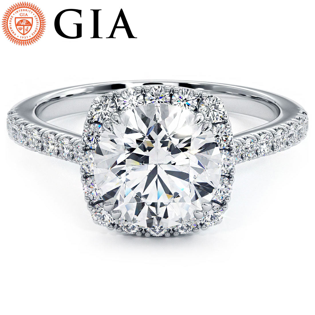 2 Carat Round Brilliant Micropavé Halo