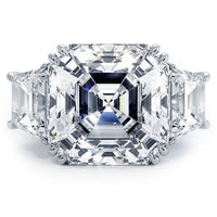 17 Carat Asscher Cut & Trapezoid Three Stone