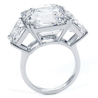 17 Carat Asscher Cut & Trapezoid Three Stone