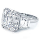 23.22ctw GIA Certified F-VS1 Asscher Cut & Trapezoid Three Stone Lab Grown Diamond Engagement Ring set in Platinum