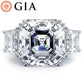 23.22ctw GIA Certified F-VS1 Asscher Cut & Trapezoid Three Stone Lab Grown Diamond Engagement Ring set in Platinum