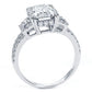 5.53ctw GIA Certified F-VVS2 Emerald Cut Three Stone Micropavé Split Shank Lab Grown Diamond Engagement Ring set in 18k White Gold