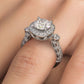 4.20ctw Round Brilliant F-VS1 Milgrain Filigree Vintage Style Halo Lab Grown Diamond Engagement Ring 14k White Gold