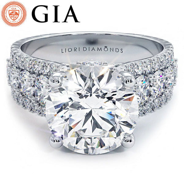 4 Carat Round Brilliant Vintage Style Graduated Cathedral Split Shank