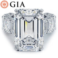 30.10ctw GIA Certified F-VVS2 Emerald Cut Micropavé Lucida Set Lab Grown Diamond Engagement Ring set in Platinum