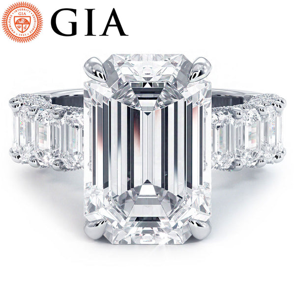 7 Carat Emerald Cut Micropavé Lucida Set Masterpiece