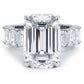 16.34ctw F-VS1 Emerald Cut Micropavé Lucida Set Lab Grown Diamond Engagement Ring set in 14k White Gold