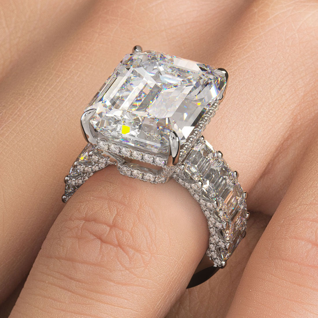 15 Carat Emerald Cut Micropavé Lucida Set Masterpiece