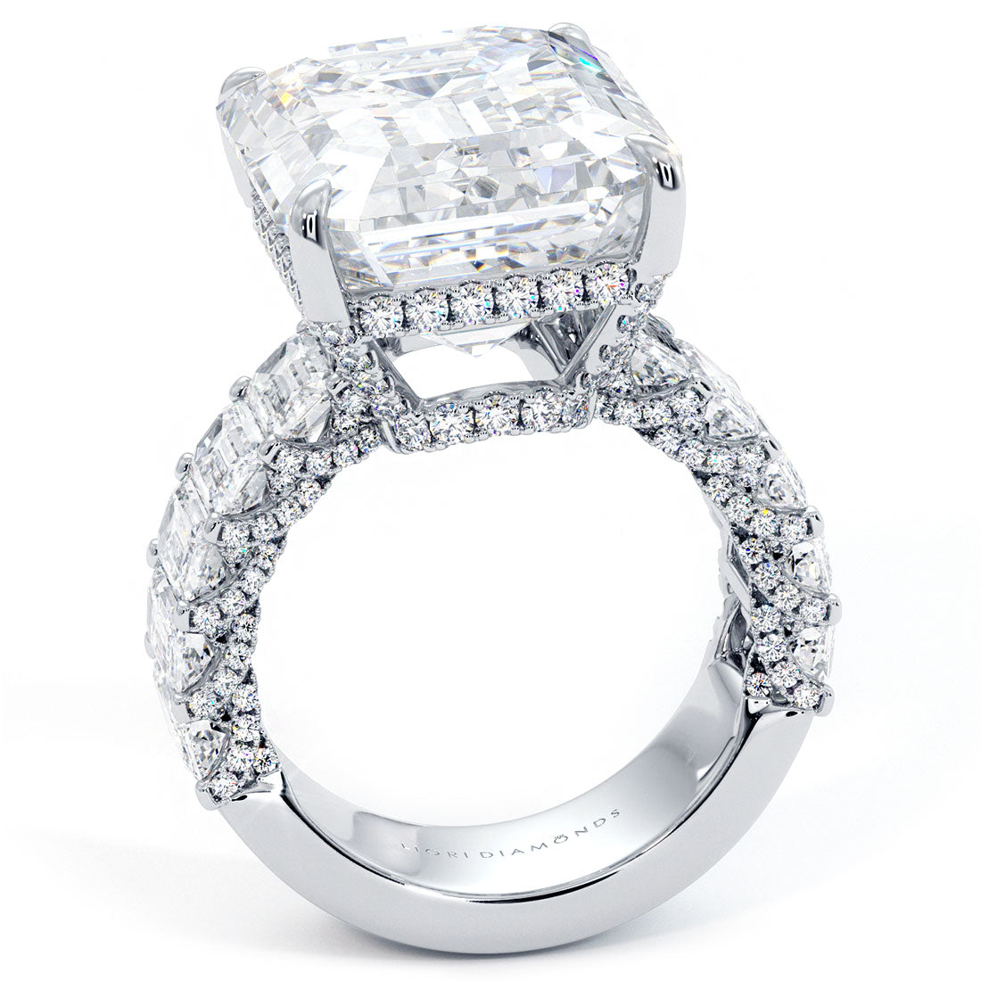 15 Carat Emerald Cut Micropavé Lucida Set Masterpiece