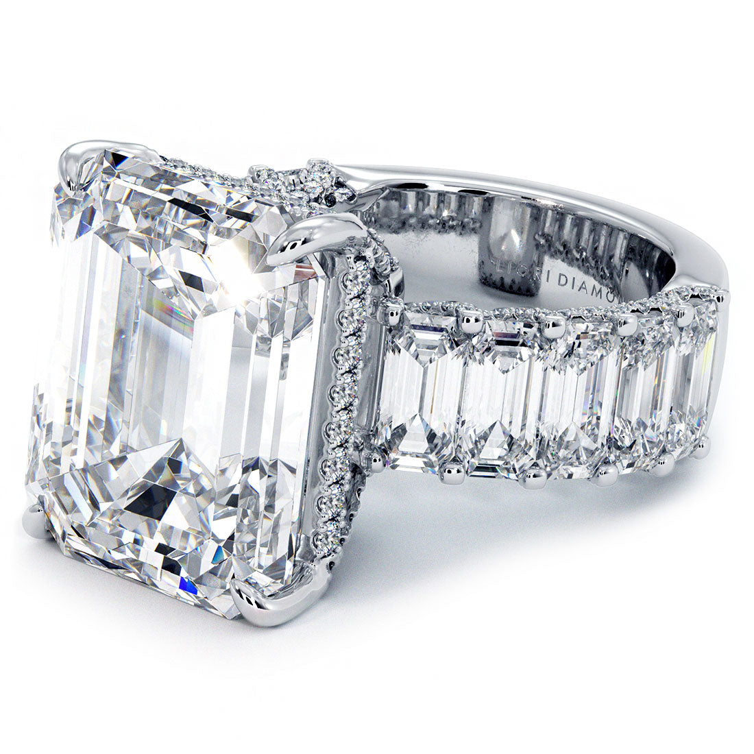15 Carat Emerald Cut Micropavé Lucida Set Masterpiece