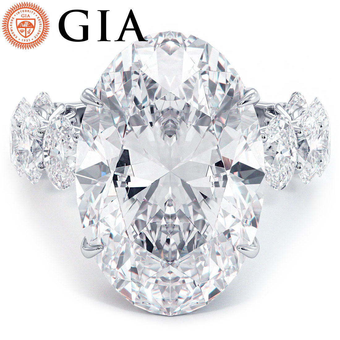 10 Carat Oval Cut Lucida set