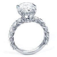 9.50ctw Oval Cut Lucida set Lab Grown Diamond Engagement Ring set in Platinum