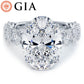 9.44ctw GIA Certified Oval Cut Lucida set Lab Grown Diamond Engagement Ring set in 14k White Gold