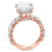 9.50ctw Oval Cut Lucida set Lab Grown Diamond Engagement Ring set in 14k Rose Gold