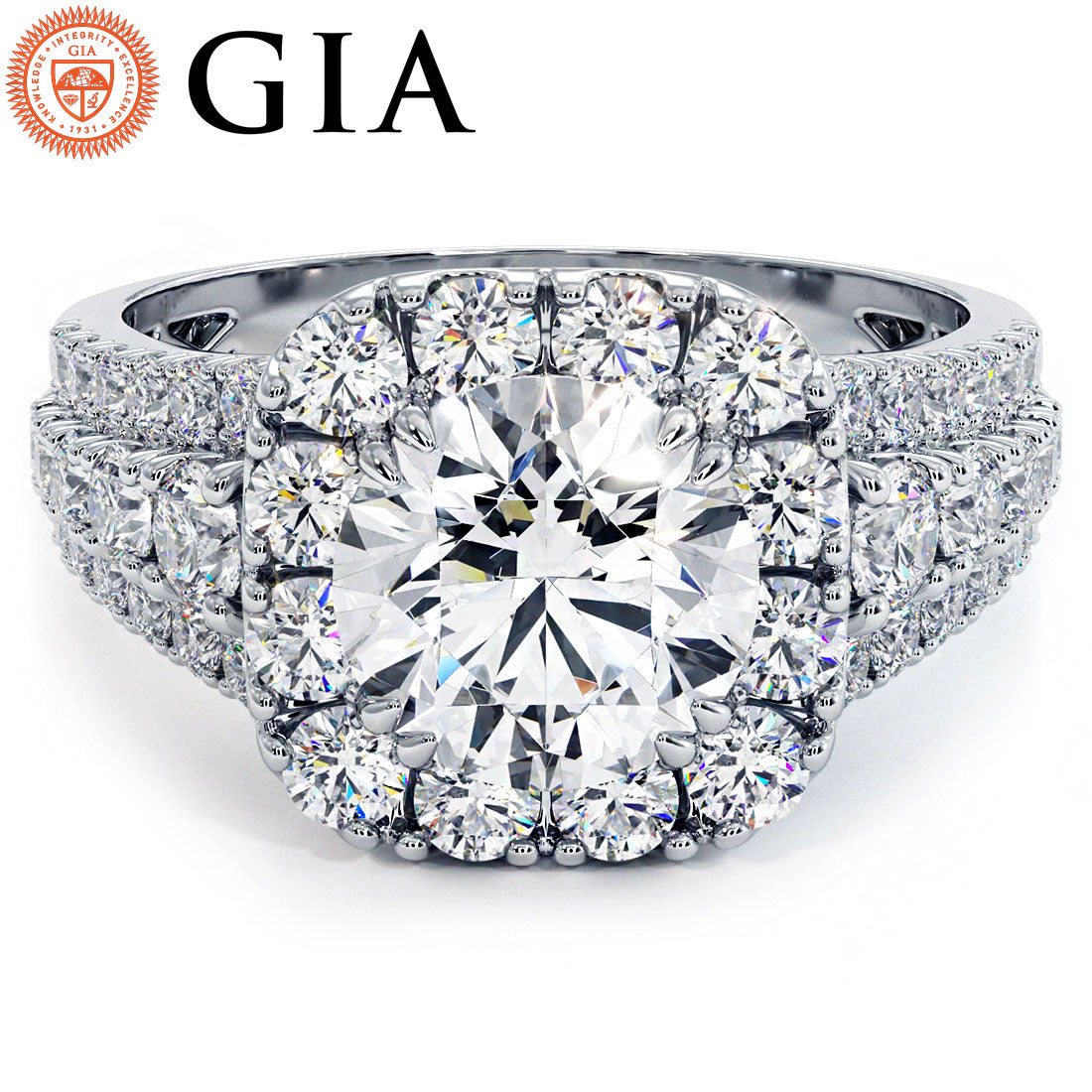 1.5 Carat Round Brilliant Vintage Style Large Halo