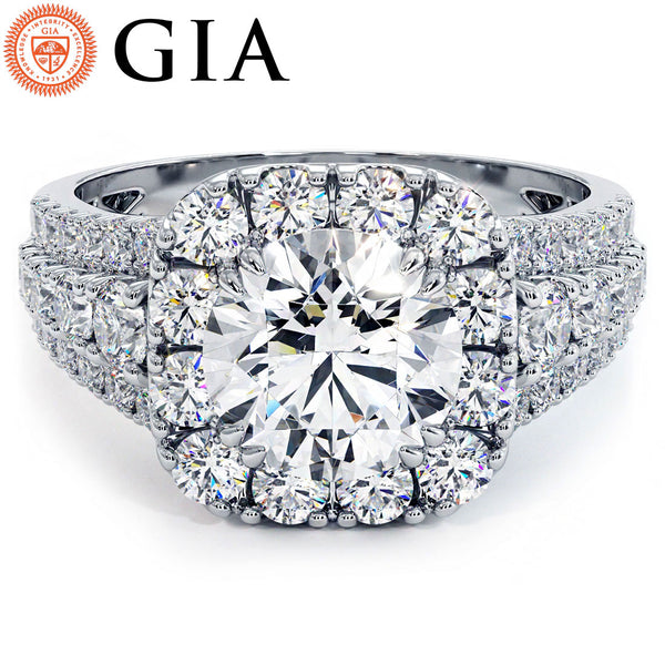 1.5 Carat Round Brilliant Vintage Style Large Halo