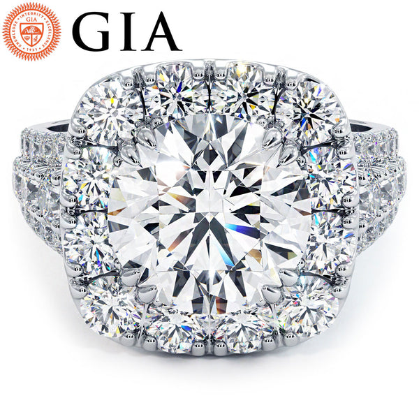 3 Carat Round Brilliant Vintage Style Large Halo