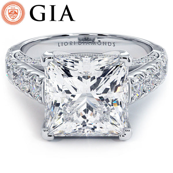 5 Carat Princess Cut Micropavé Milgrain Prongs