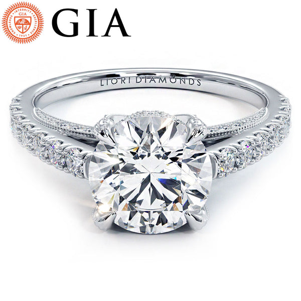 1.5 Carat Round Brilliant Micropavé Milgrain Prongs