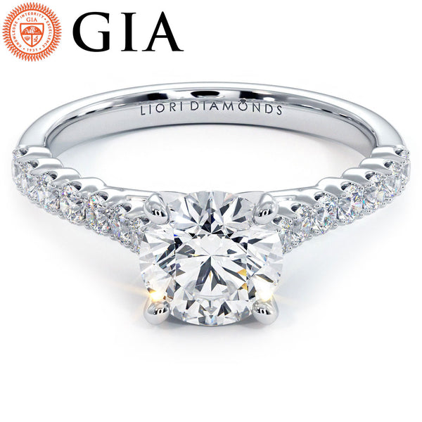 1 Carat Round Brilliant Beaded Prong Band