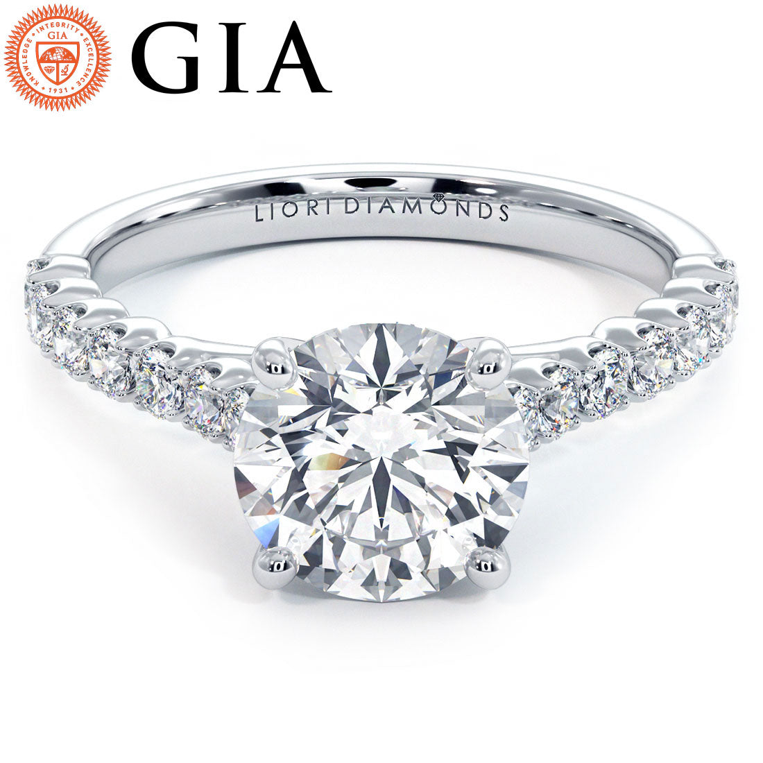 1.5 Carat Round Brilliant Beaded Prong Band