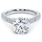 2.80ctw Round Brilliant Beaded Prong Lab Grown Diamond Engagement Ring 14k White Gold