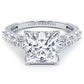 4.24ctw Princess Cut F-VS1 Micropavé & Graduated Side Lab Grown Diamond Engagement Ring set in 14k White Gold