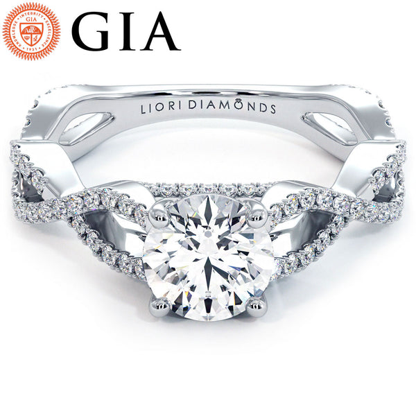 1 Carat Round Brilliant Infinity Twist Cathedral