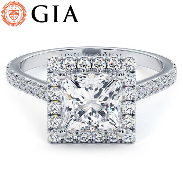 1.5 Carat Princess Cut Micropavé Halo