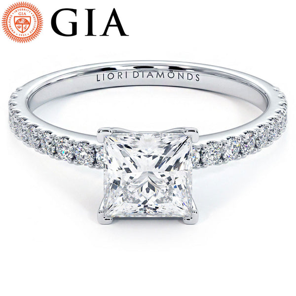 1 Carat Princess Cut Petite Micro Prong Set