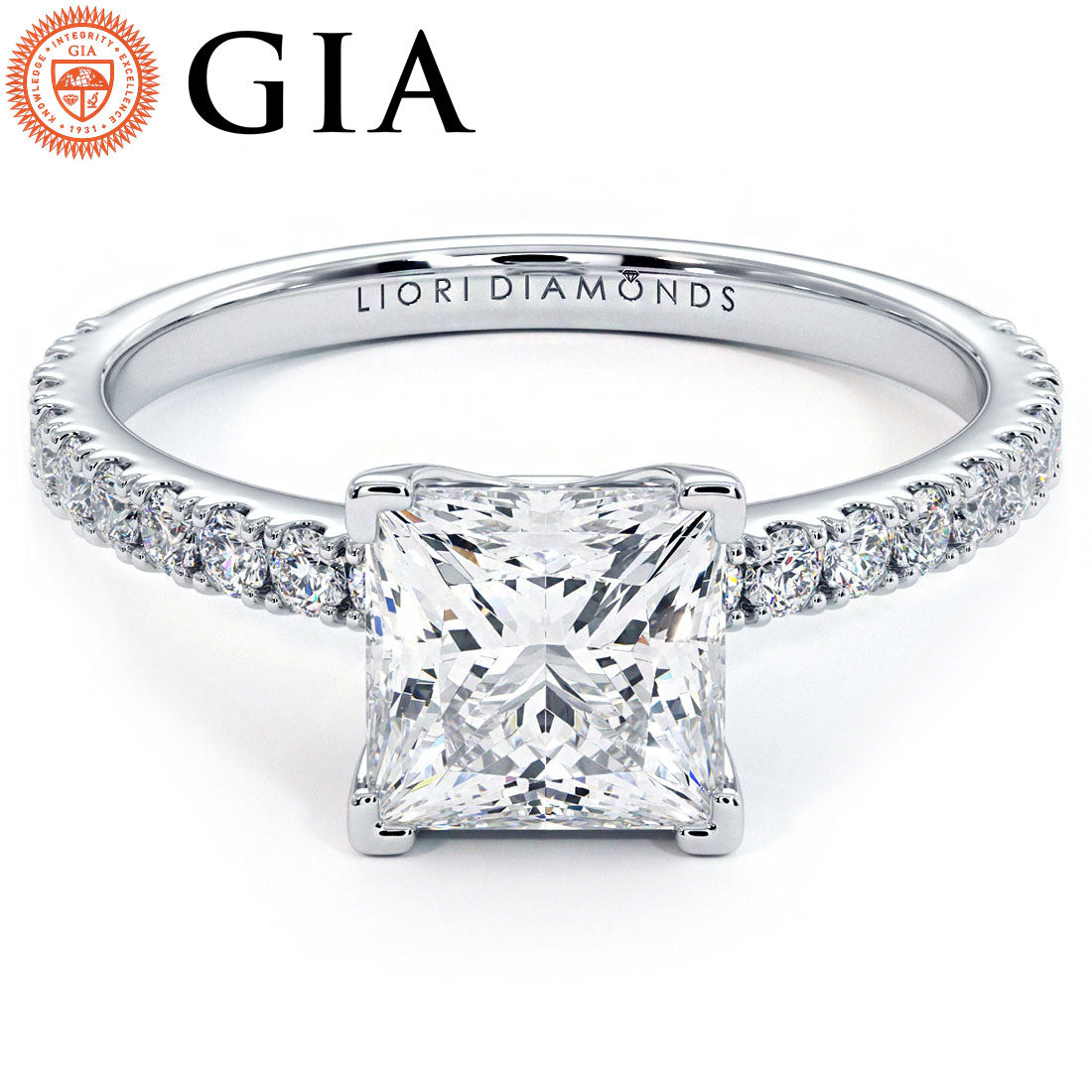 1.5 Carat Princess Cut Petite Micro Prong Set