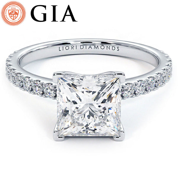 2 Carat Princess Cut Petite Micro Prong Set