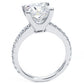 4.59ctw Princess Cut F-VVS2 Petite Micro Prong Set Lab Grown Diamond Engagement Ring set in 14k White Gold