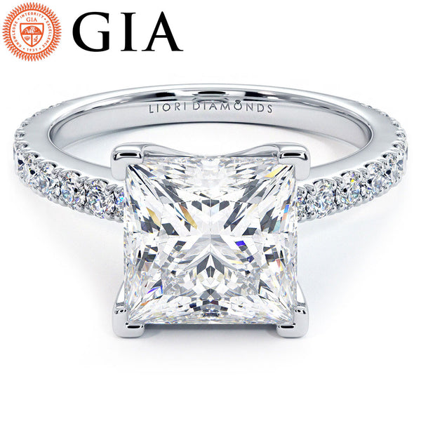 3 Carat Princess Cut Petite Micro Prong Set